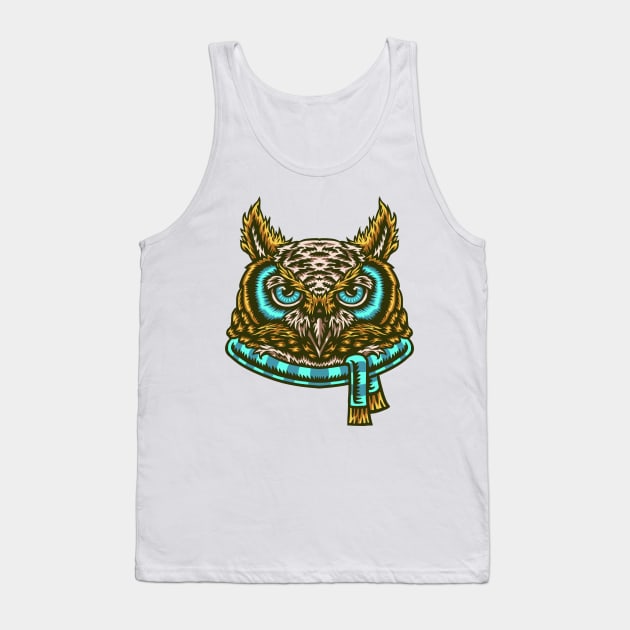 Winter Owl Tank Top by WorldOfArt